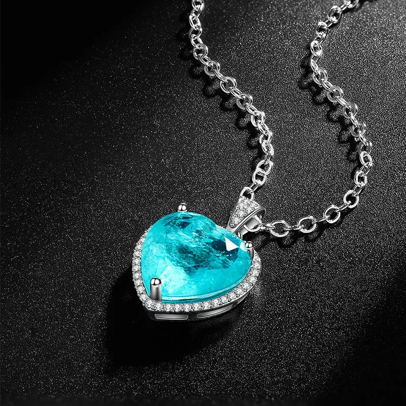 FFGems серебро создано Moissanite Параиба Турмалин драгоценный камень Бриллиантовое