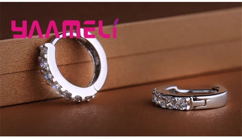 Серьги женские и мужские из серебра 100% пробы с фианитами