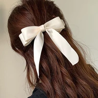 lystrfac fashion fabric hair bow hairpin for women girls ribbon hair clips black white bow top clip female hair accessories