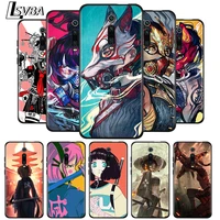 anime girl samurai silicone cover for redmi 9c 9t 9i 9at 9a 9 8a 8 7a 7 6a 6 5 a 4x prime pro plus black soft phone case