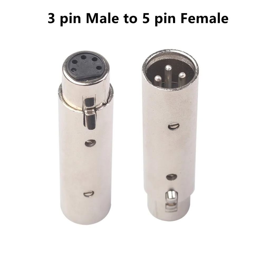 

Преобразователь с 3 Pin на 5 Pin, 3 Pin XLR на 5 Pin DMX или от 5 до 3, Серебристый Аудио адаптер от 5 до 3, преобразователь с металлическим корпусом, запасна...