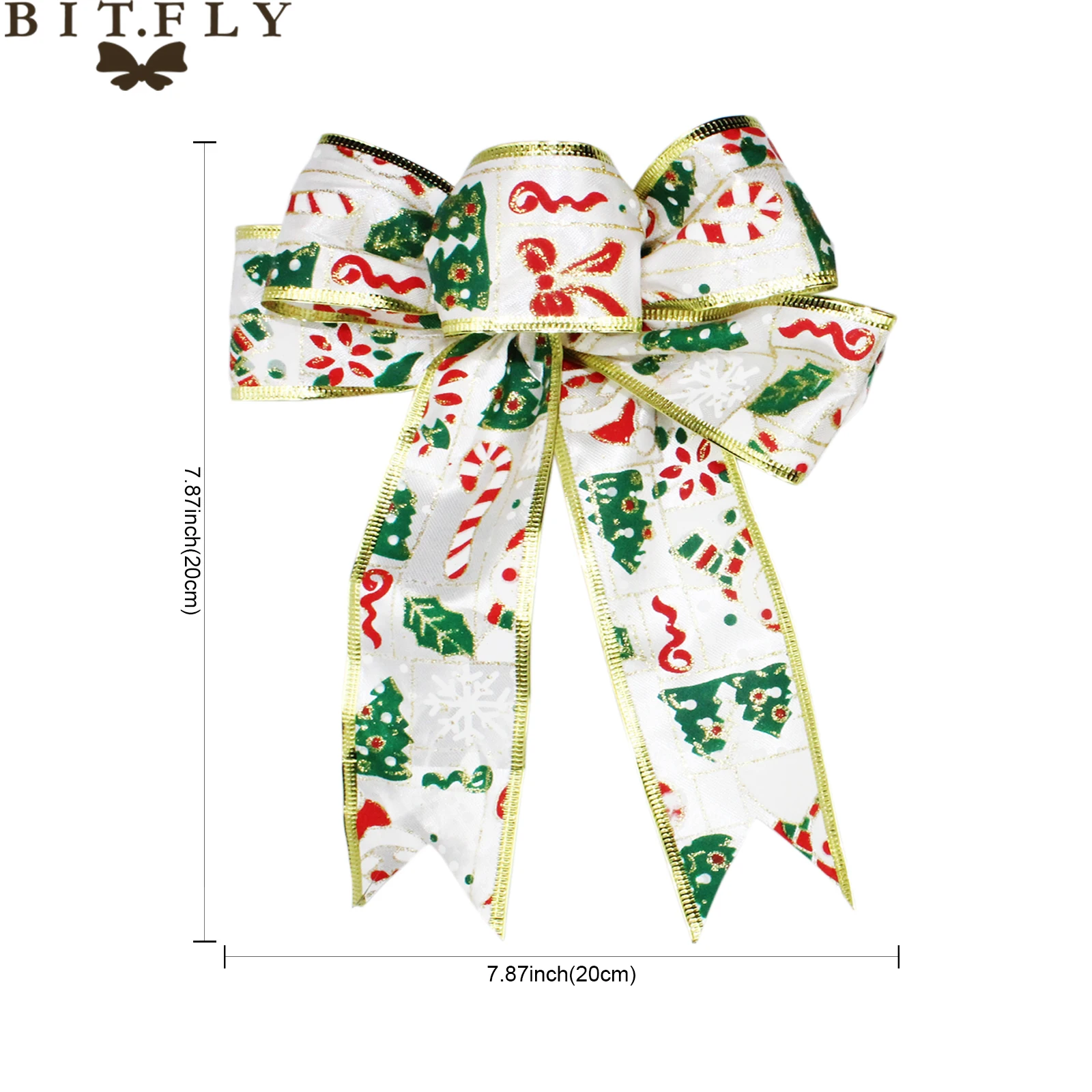 Украшение для новогодней елки бант украшение сделай сам 20 х20 см кулон-бант