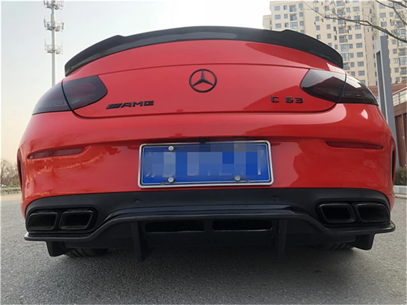 Задний бампер Mercedes W205 из углеродного волокна задний спойлер FD Style для BENZ C Class