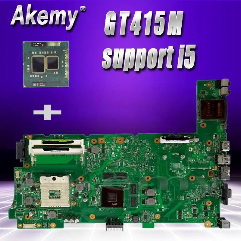 Akemy N73SM материнская плата для ноутбука REV.2.0 для ASUS N73S N73SV N73SM 2 слота ОЗУ с GT410M/2G Графический полный тест с процессором i5