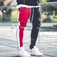 2020 new men jogger patchwork gyms pants men fitness bodybuilding gyms pants runners clothing sweatpants trousers casual pants