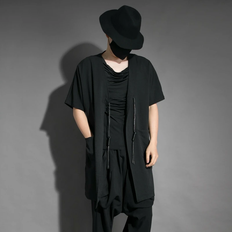 Мужской Свободный кардиган с длинным рукавом в стиле ночного клуба - купить по