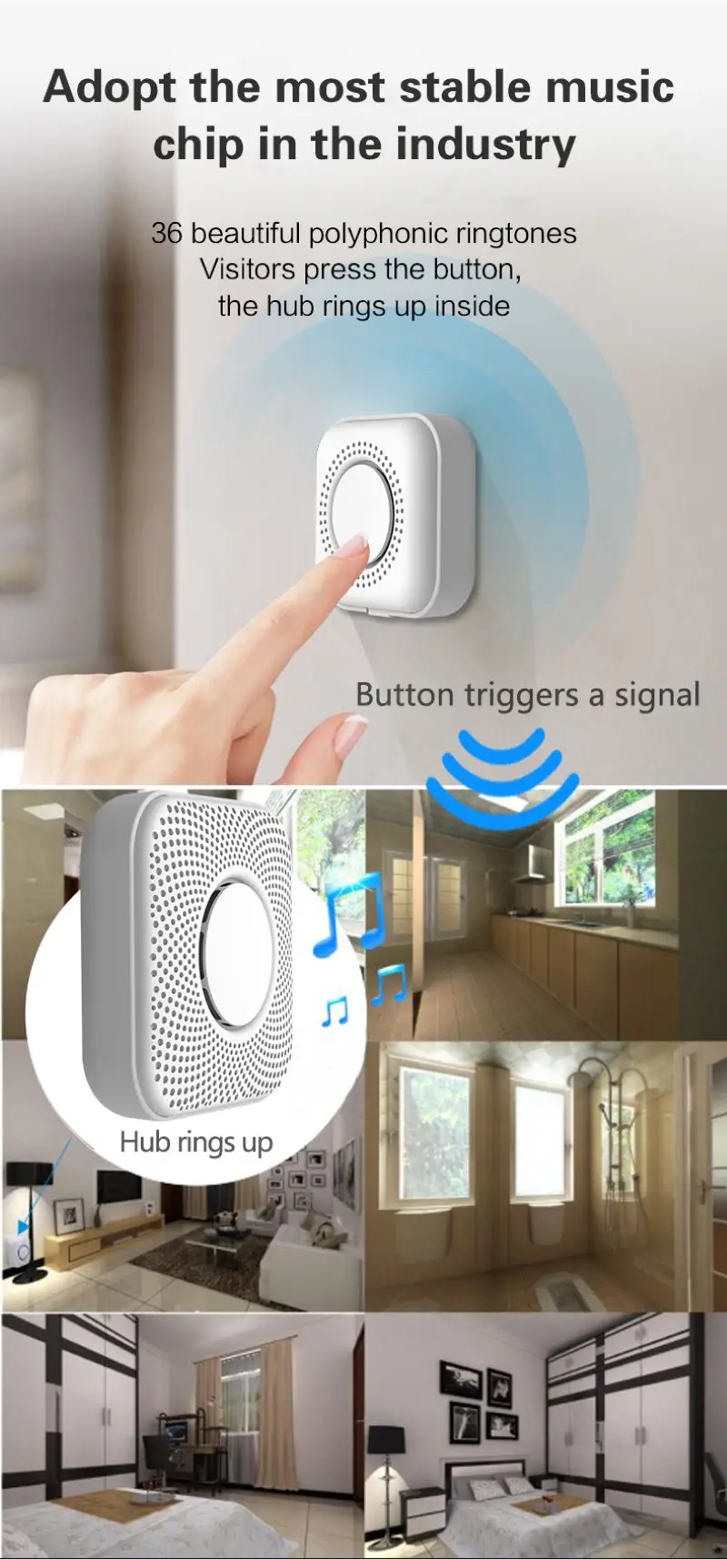 Умный беспроводной дверной звонок для домашней безопасности приветственный с