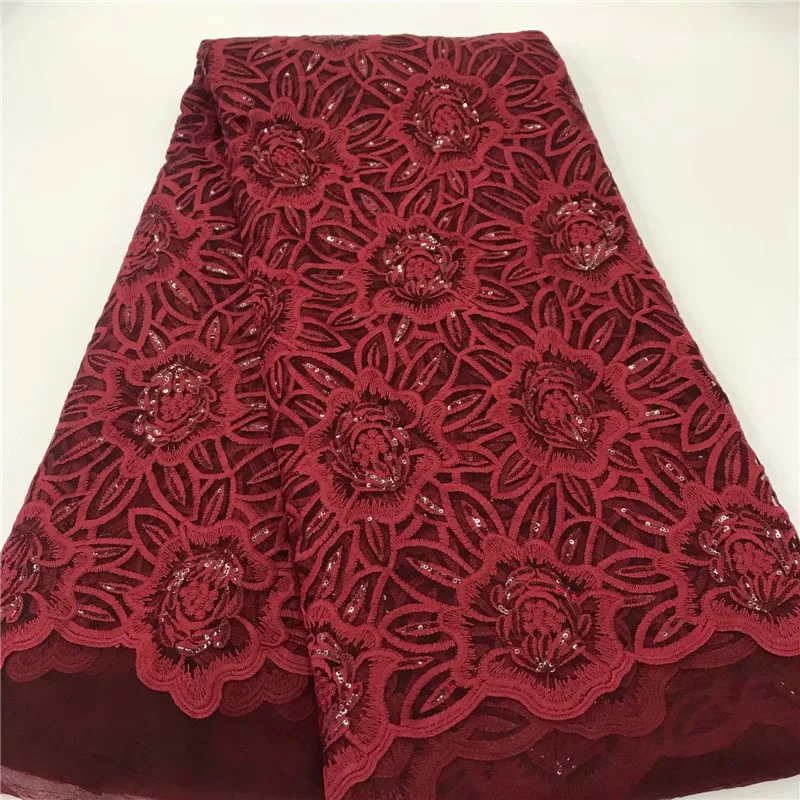 Темно-синяя африканская кружевная ткань Высококачественная французская Тюлевая