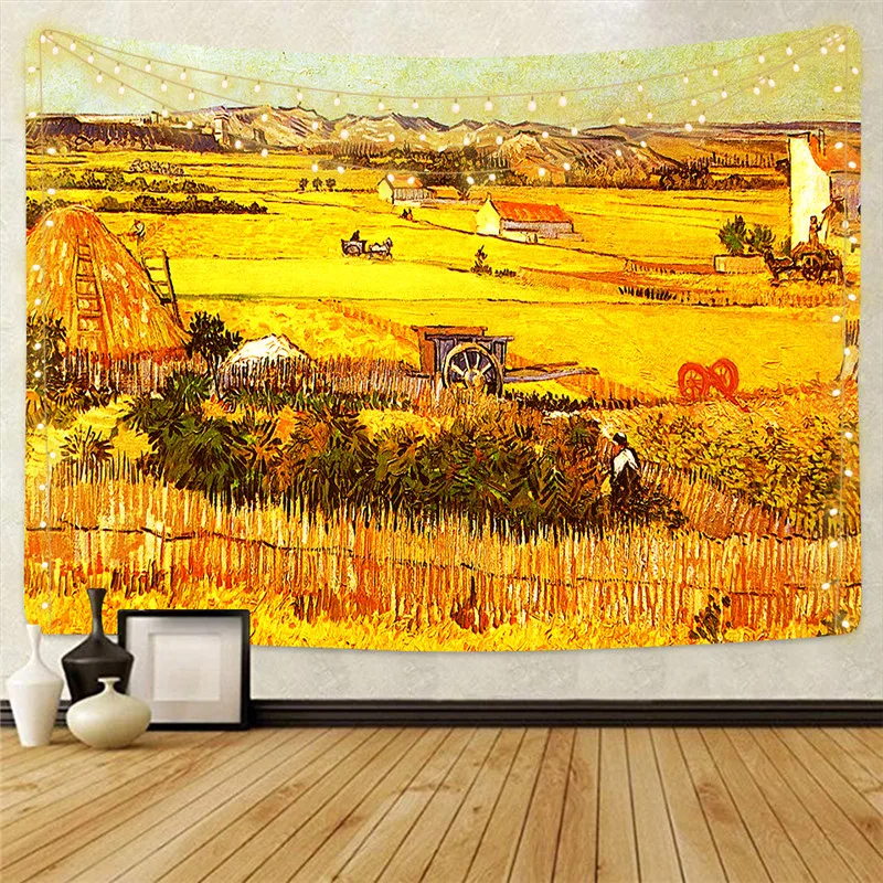 Дропшиппинг гобелен с рисунком Ван Гога настенная подвесная ткань в стиле хиппи