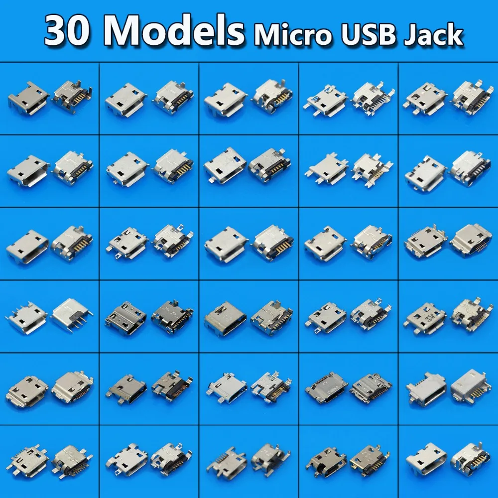 JCD 30 моделей Micro USB 5 P 5-контактный разъем крепеж микро-usb для задней зарядки