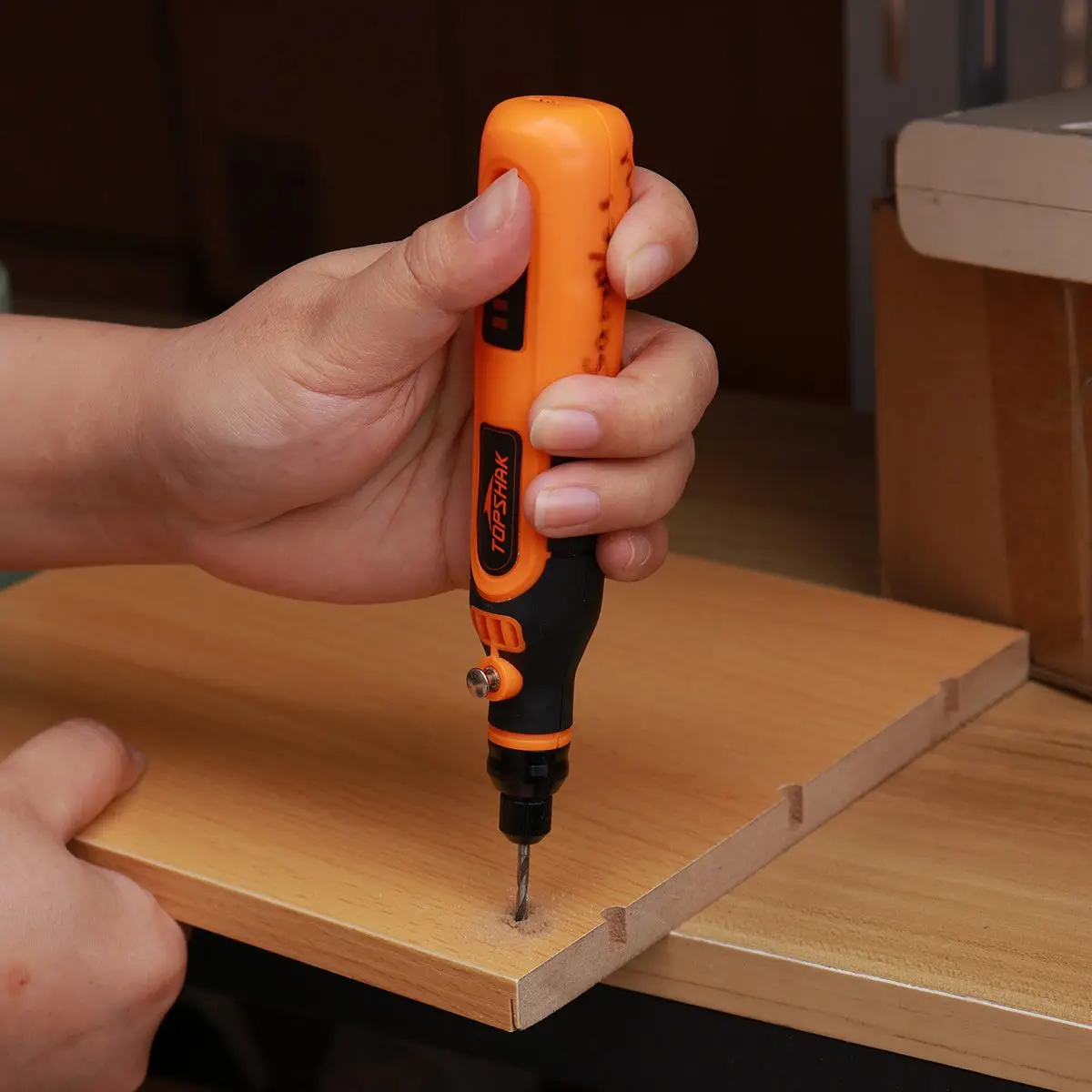 

TOPSHAK TS-MG1 Mini Electric Grinder Cordless Engraving Pen Portable Electric Mini Cordless Drill Rotary Tool Kit Home DIY