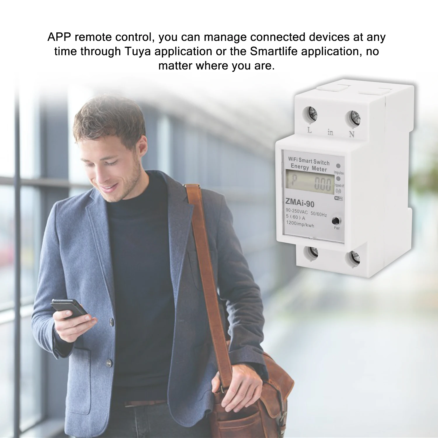 Energy Meter Wifi Power Consumption Kwh APP remote Control Wattmeter With Timing Function Support Smartlife/Tuya App | Инструменты
