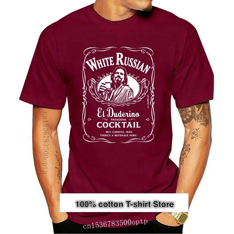 

Camiseta de algodón de The Big Lebowski para hombre, camisa Unisex de color blanco, cóctel ruso, negro, 2019