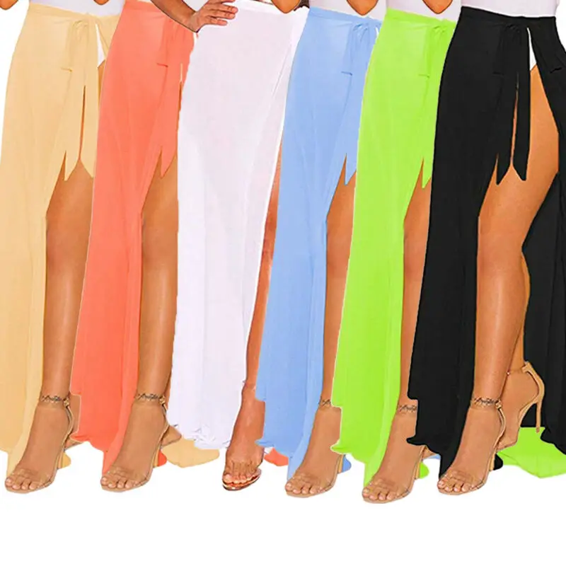 Женская сексуальная шифоновая юбка купальники парео шарф Пляжная накидка кафтан