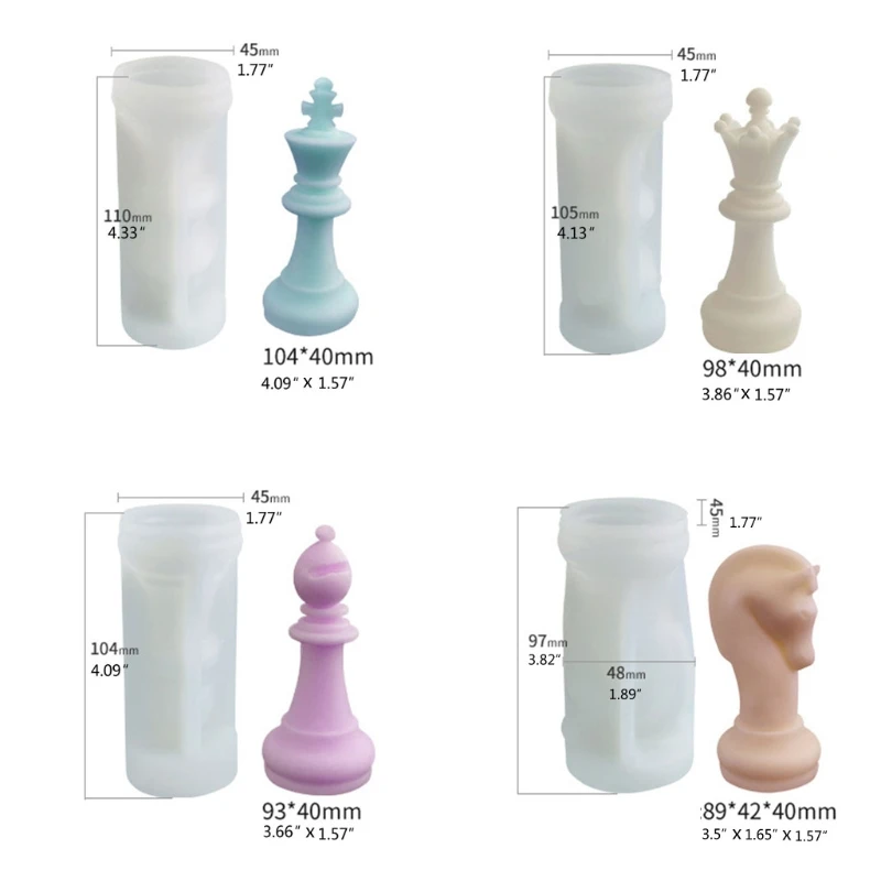 

3D International Chess Candle Epoxy Resin Mold Aromatherapy Plaster Silicone Mould DIY Crafts Ornaments Casting Tools