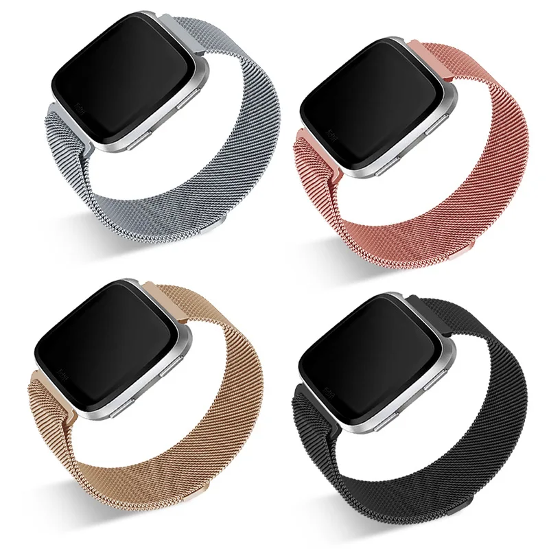 

Strap Metal Stainless Steel Band For Fitbit Versa 2 Watch Band Strap Wrist Replacement Magnetic Bracelet Wristbands Accessories