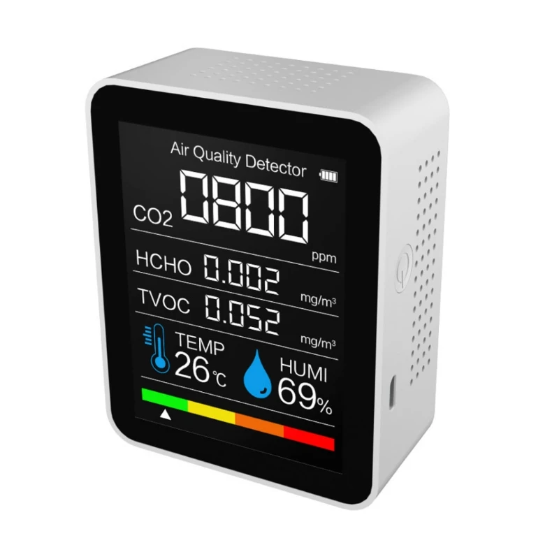 

TVOC CO2 Meter Digital Temperature Humidity Sensor Tester Air Quality Monitor