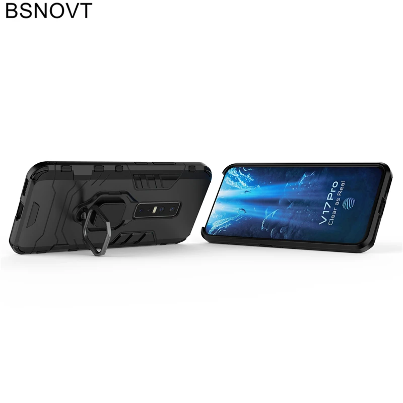 

For Vivo V17 Pro Case Cover Magnetic Armor Finger Ring Anti-knock Back Case For Vivo V17 Pro Cover For Vivo V17 Pro 6.44" BSNOVT