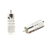 r1702 4pcs silver plated rca plugsolder connector plug interconnects audio cable jack with plug