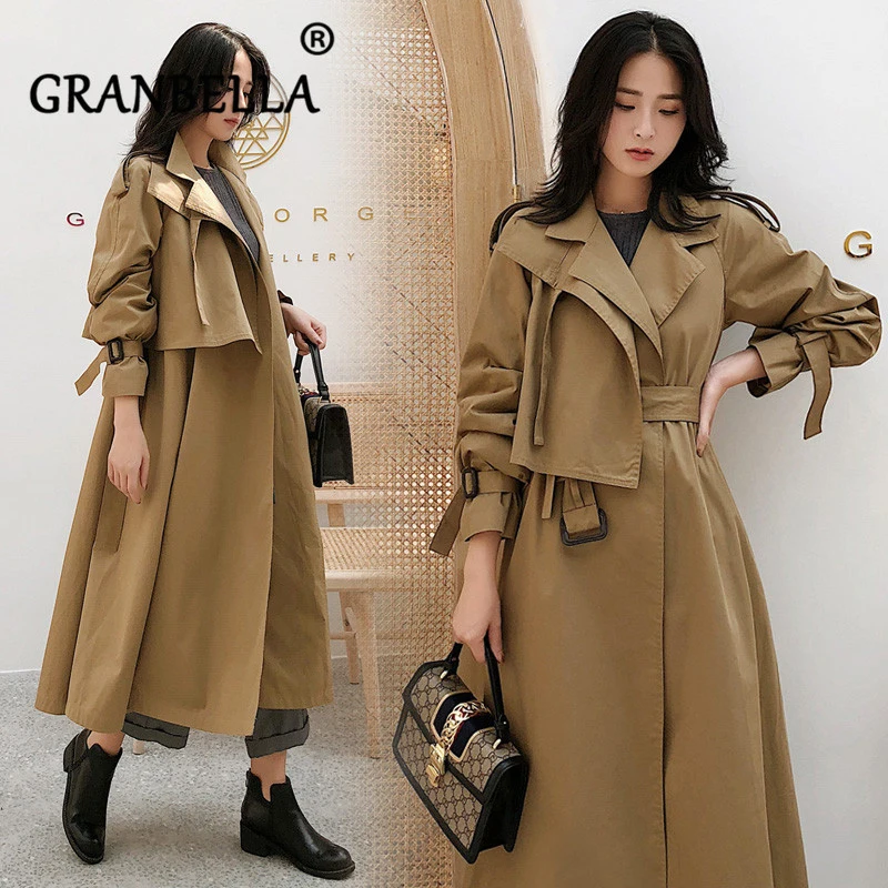 

Brand famous New 2021 women"s Long Trench raincoats Classic large size Women jackets and coats long