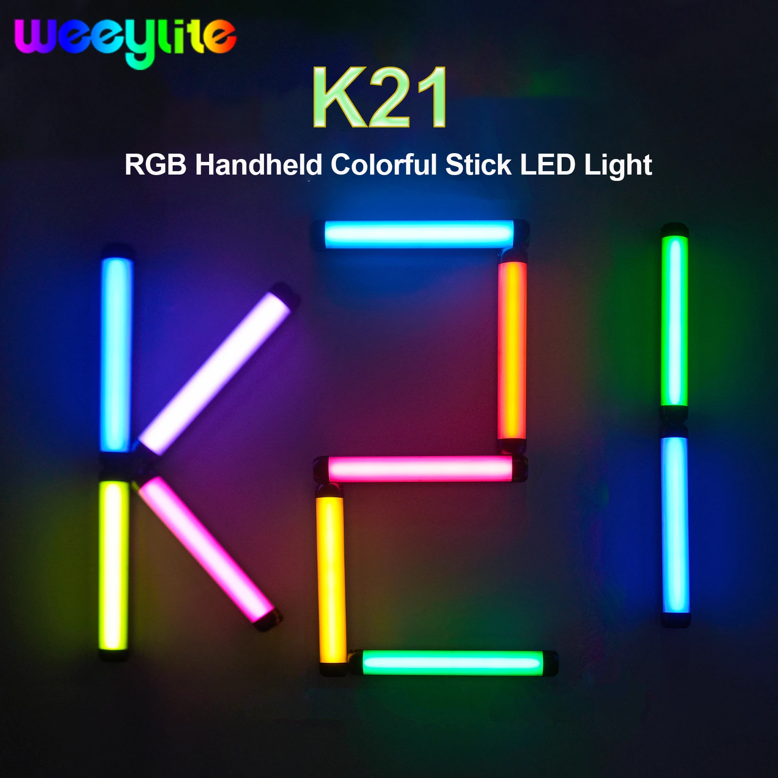 

Weeylite K21 Handheld RGB Light Colorful Ice Stick Video LED Fill Lighting 2500-8500K APP Control Tube TikTok Magnetic Soft Lamp