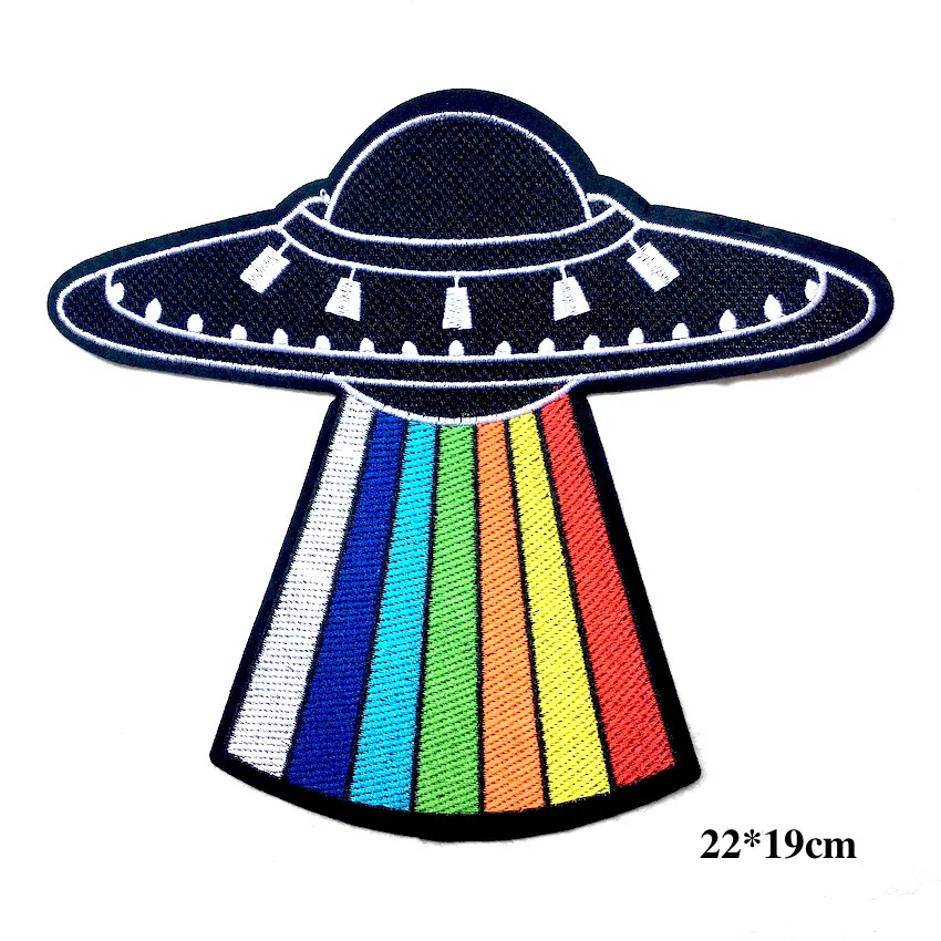 Оптовая продажа модные крутые аппликации НЛО с вышивкой утюгом аппликация для
