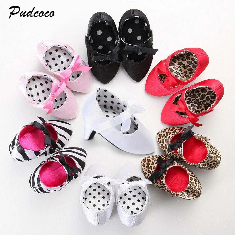 Американская обувь для новорожденных девочек принцесс с бантом на высоком