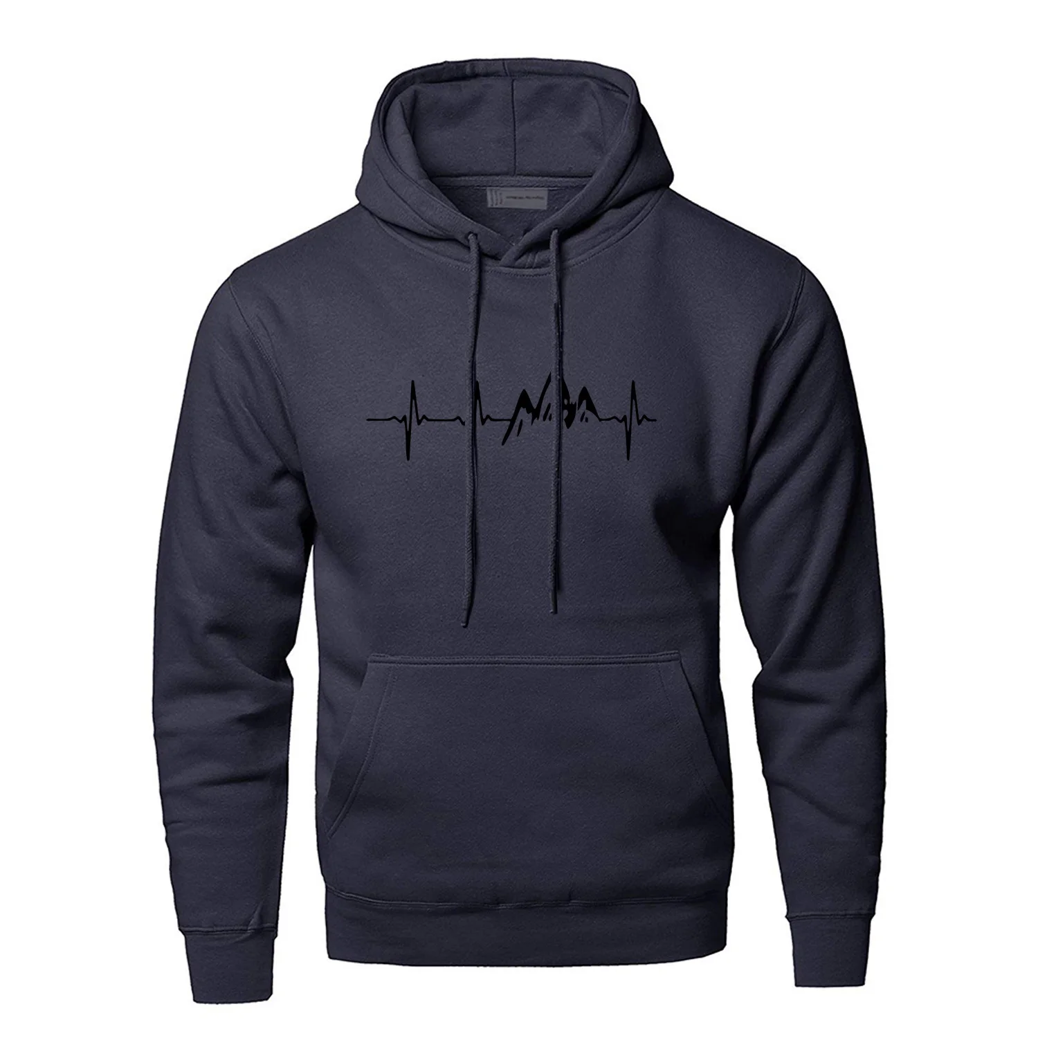 

Heartbeat Hoodies Sweatshirt Men Sound Ray Diagram Hooded Sweatshirt Hoodie Winter Autumn Print Black Gray Sportswear