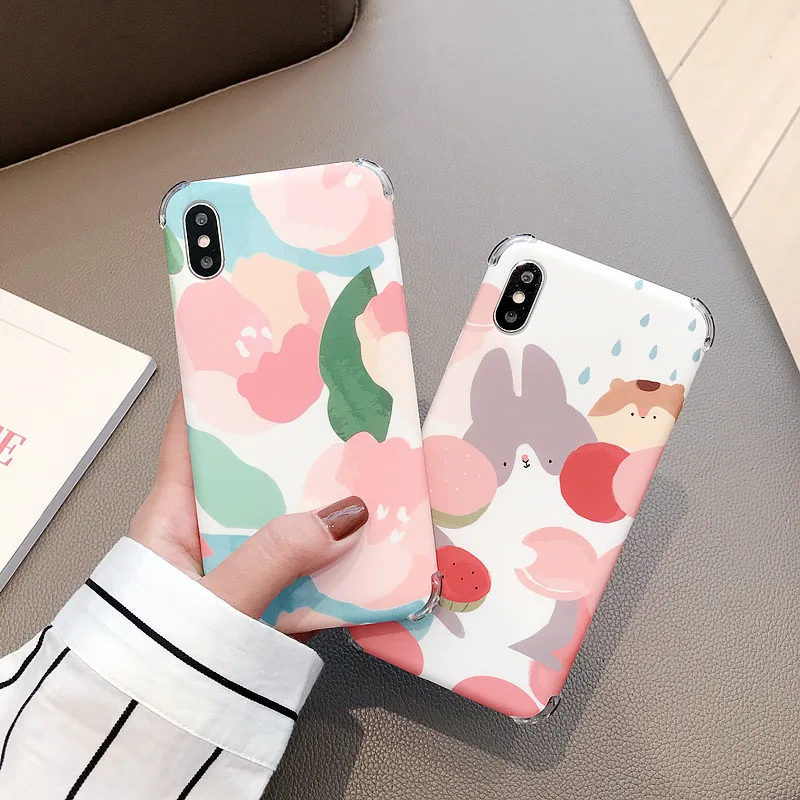 Милый персиковый цветочный чехол для телефона iPhone 8 7 6 6s Plus мягкий силиконовый
