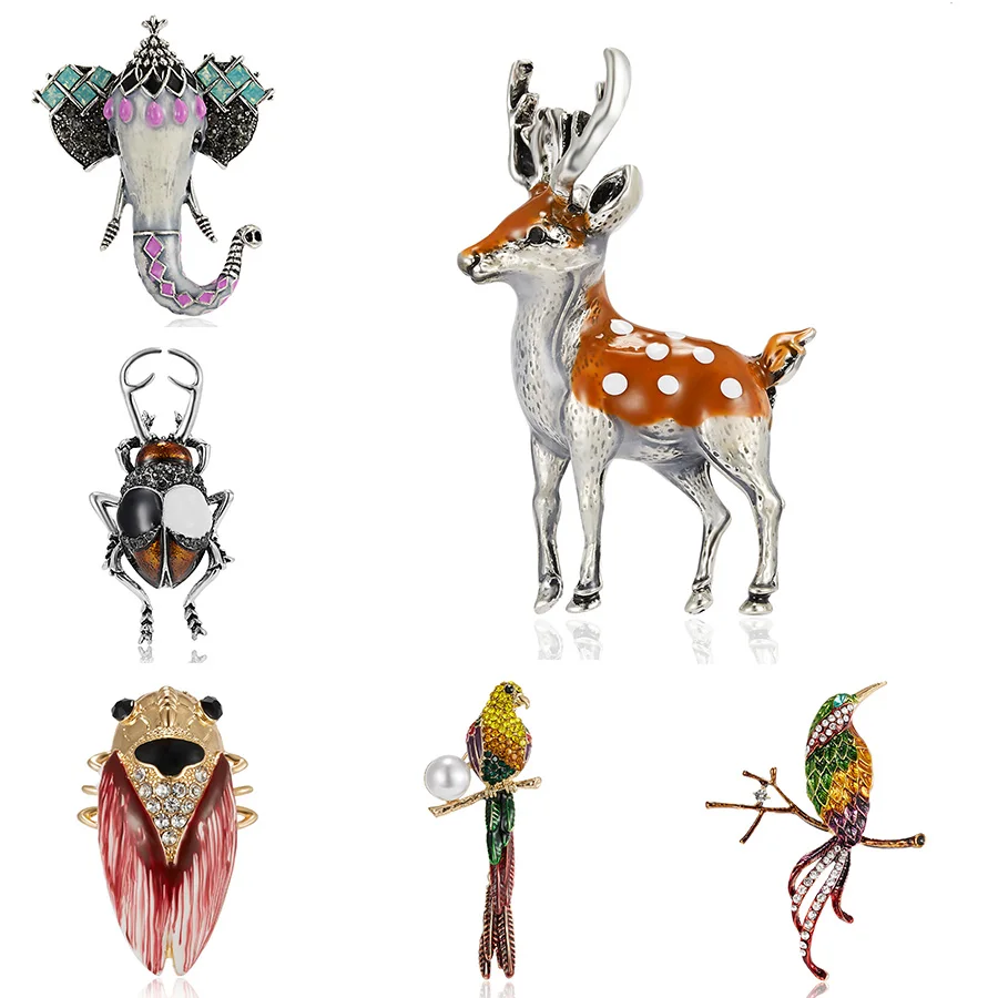 Декоративные подражали броши в форме животных украшения для одежды эмаль олень