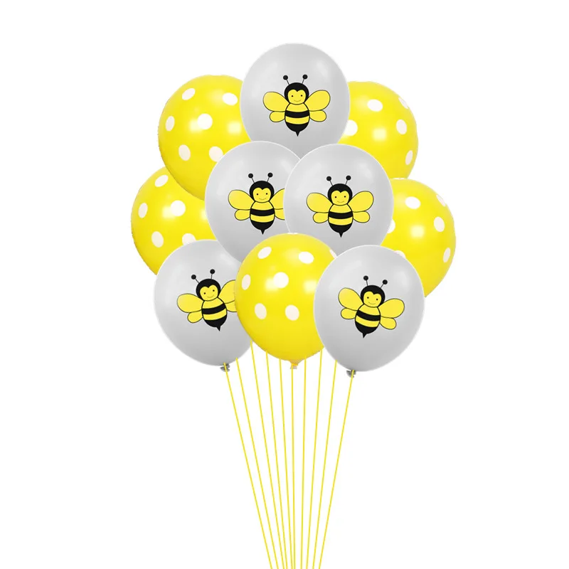 Bee Party Birthday Decorations Kids Globos 12inch Latex Balloon Decor Decoration Supplies | Дом и сад