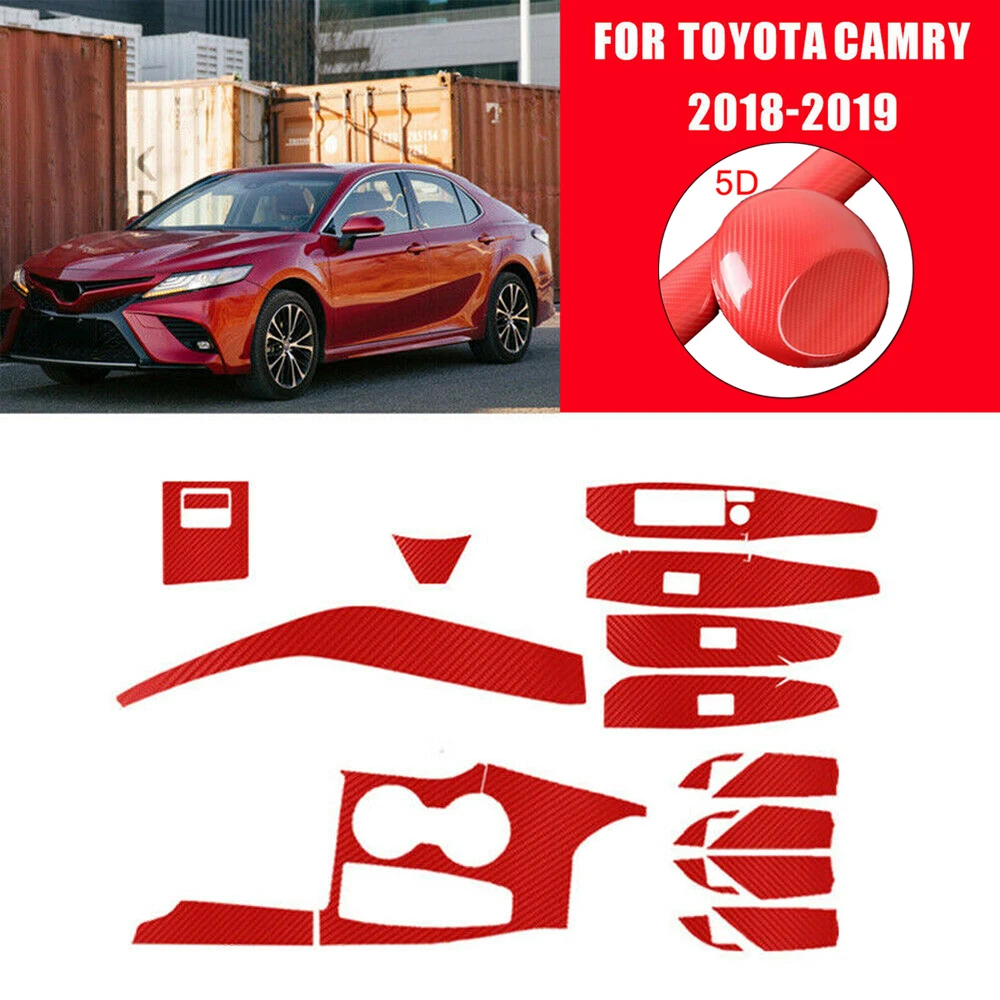 

Interior Sticker Decor Kits Trim Car Sticker 5D Fiber Style Decoration
