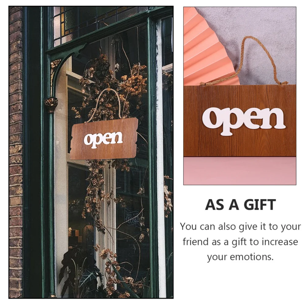 

2pcs Wooden Door Hanging Board Creative Double Side Door Sign Doorplate