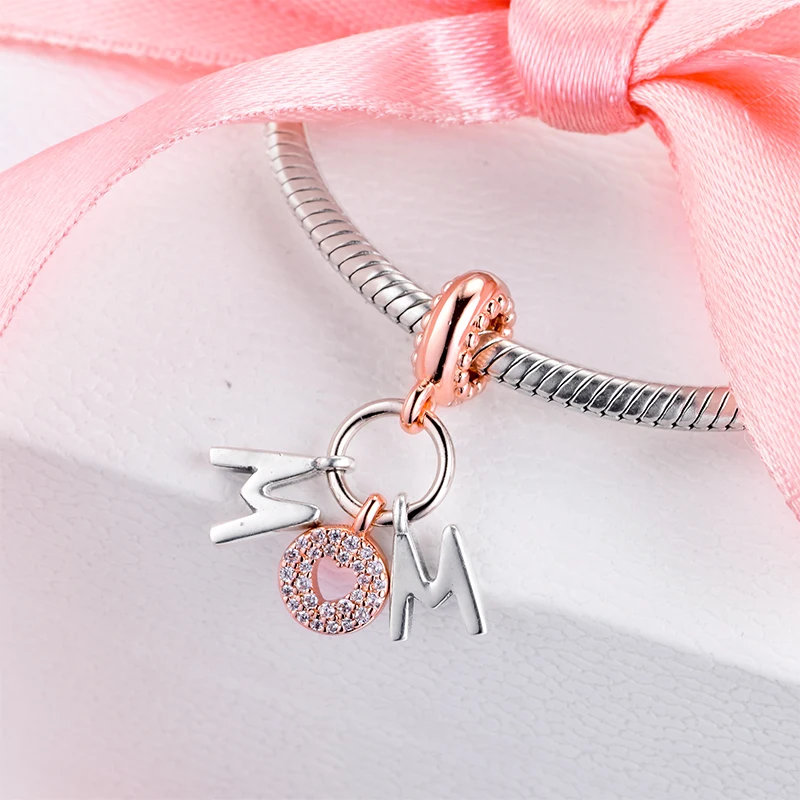 CKK Fit Оригинальный браслет Argent 925 Sterling Silver Mum Letters Dangle Charms Beads для женщин, создание украшений своими руками, подарок Kralen.