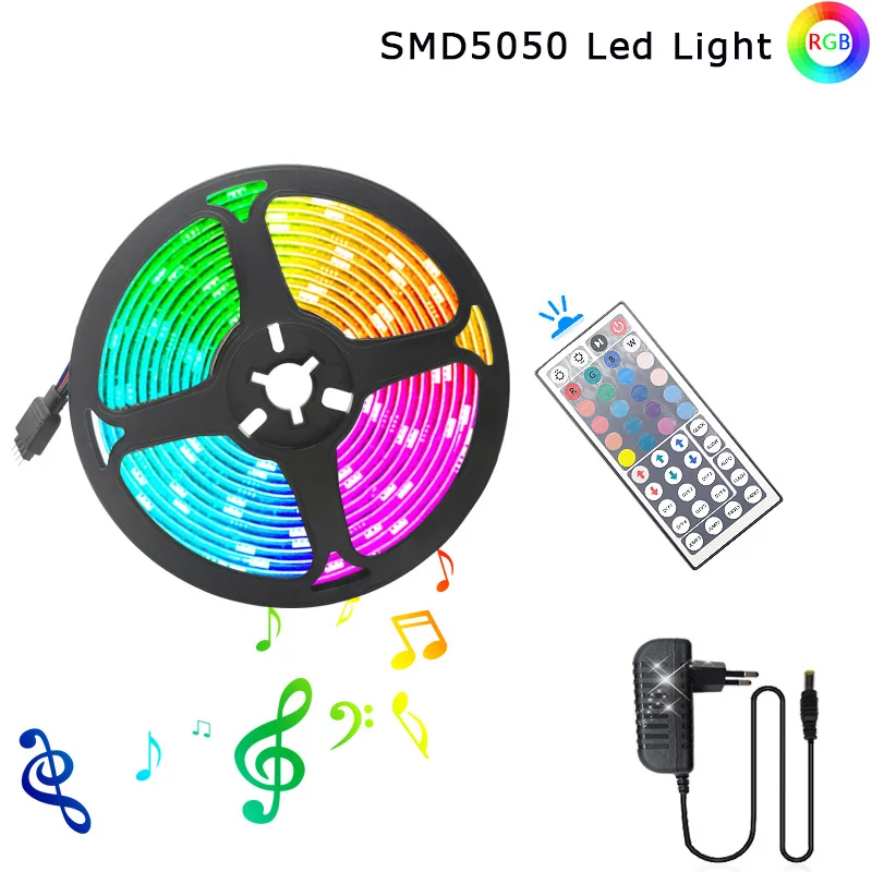 

Светодиодный полосы светильник 5 м 10 м 15 м RGB 5050 DC12V гибкий светодиодный Водонепроницаемый светодиодный лента диод с ИК-пультом дистанционно...