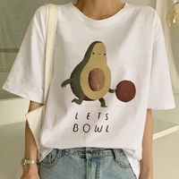 lets bowl awesome avocado tee shirt short sleeve cute printed harajuku streetwear ullzang top tee