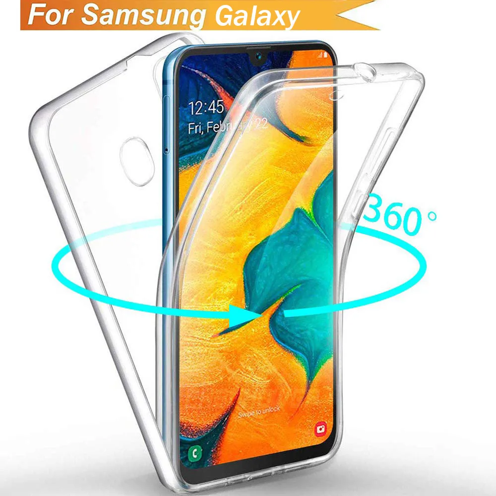Прозрачный двойной силиконовый чехол для Samsung Galaxy A20E A20 Core A70 A50 A30 A40 A60 полное