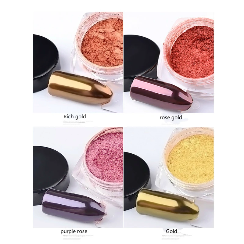 4 цвета зеркальная эффективность блеск для ногтей порошковый Гель-лак