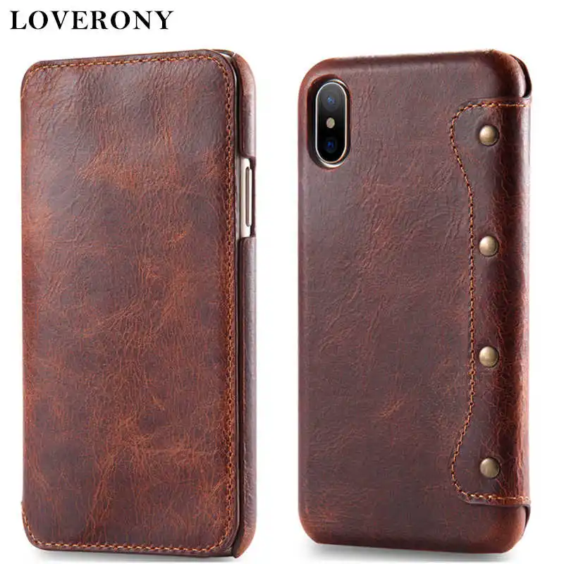 Чехол для телефона LOVERONY из натуральной воловьей кожи чехол iPhone XS MAX XR X с двумя