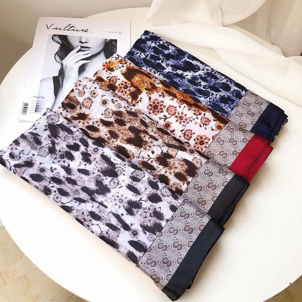 Роскошный фирменный шарф женский шелковый высокого качества модная