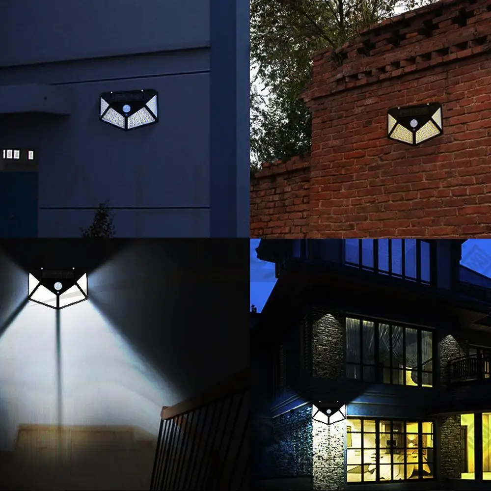 

100 LEDs Solar Light Outdoor Solar Lamp Powered Sunlight Waterproof PIR Motion Sensor Street Lights wall lamp for outdoor Garden