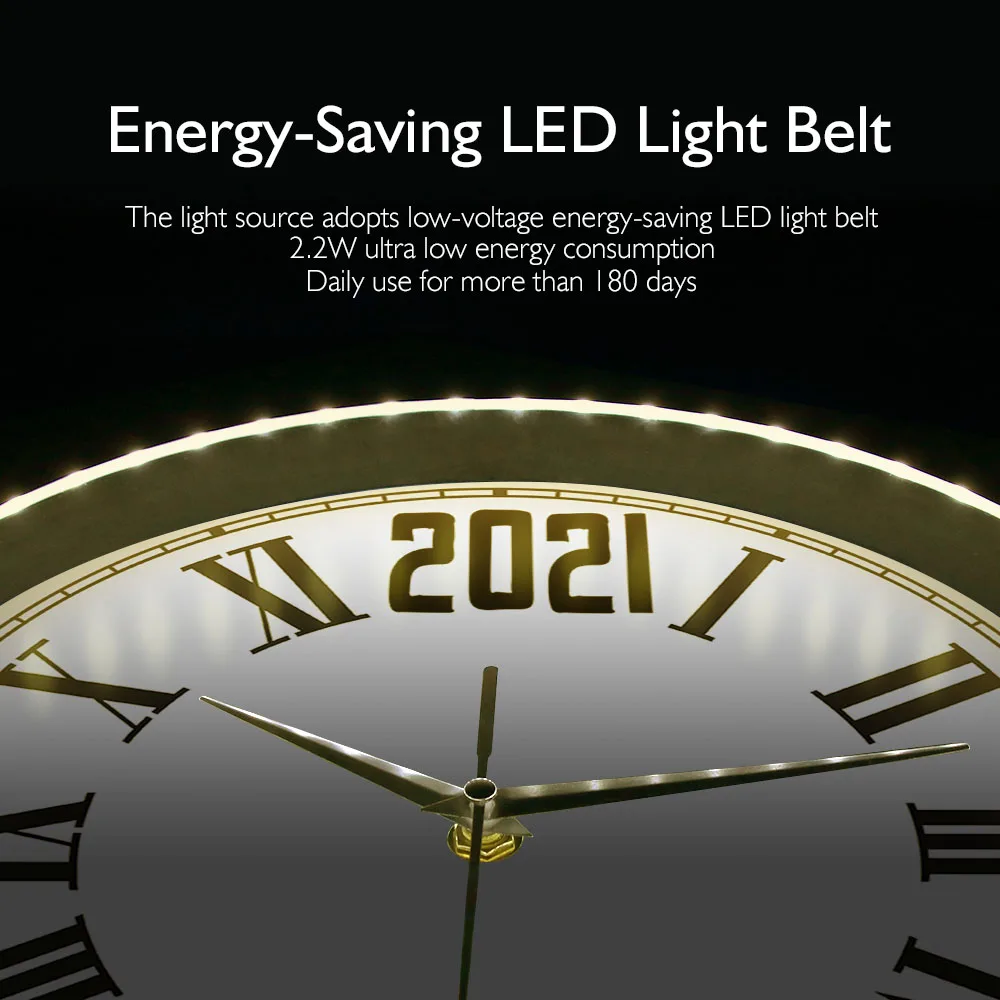 Настенные часы украшение для дома с активацией звуком Светящиеся светодиодный