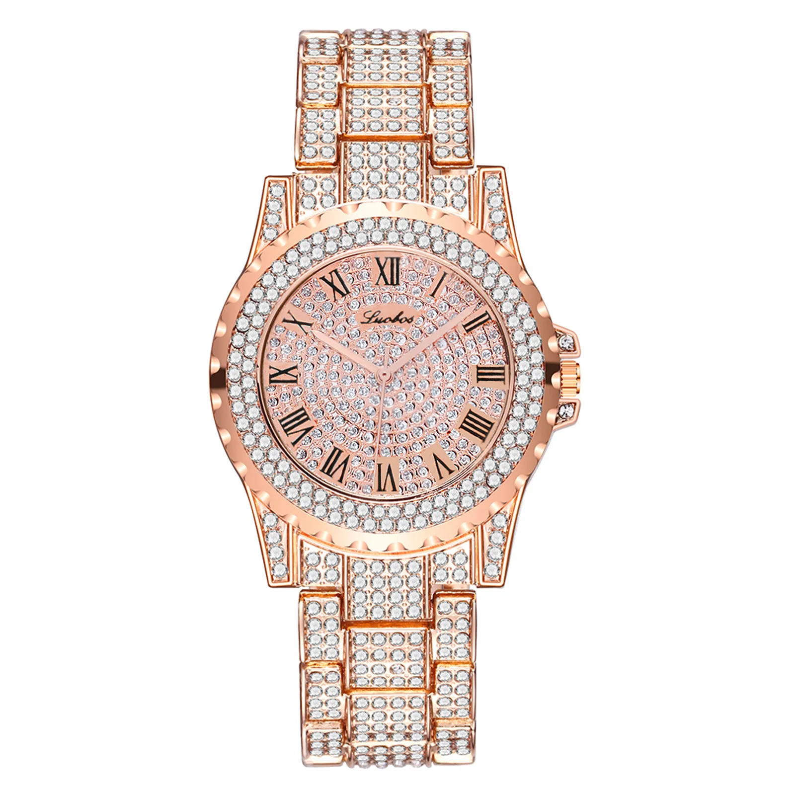 

Fashion Roman Scale Watch Women's Quartz Diamond Wristwatch Stars Little Point Frosted Belt Watch Men and Women Casual Watch