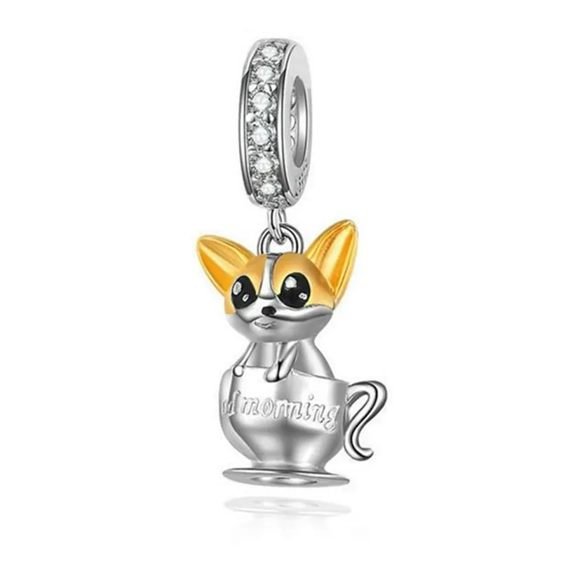 

Silver Cat Pendant Charms Fit Women Beads Bracelets Jewelry Gift