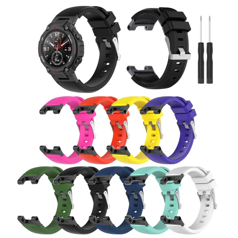 

Compatible with T-Rex/T-Rex Pro Watch Belt with Band Protective Soft Classic Silicone Replacement Straps Smartwatch