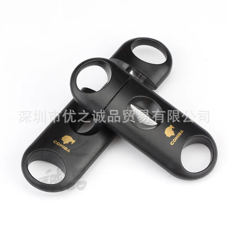 

Креативные v-образные ножницы для сигар с лезвием из нержавеющей стали и пластиковой ручкой EC-25