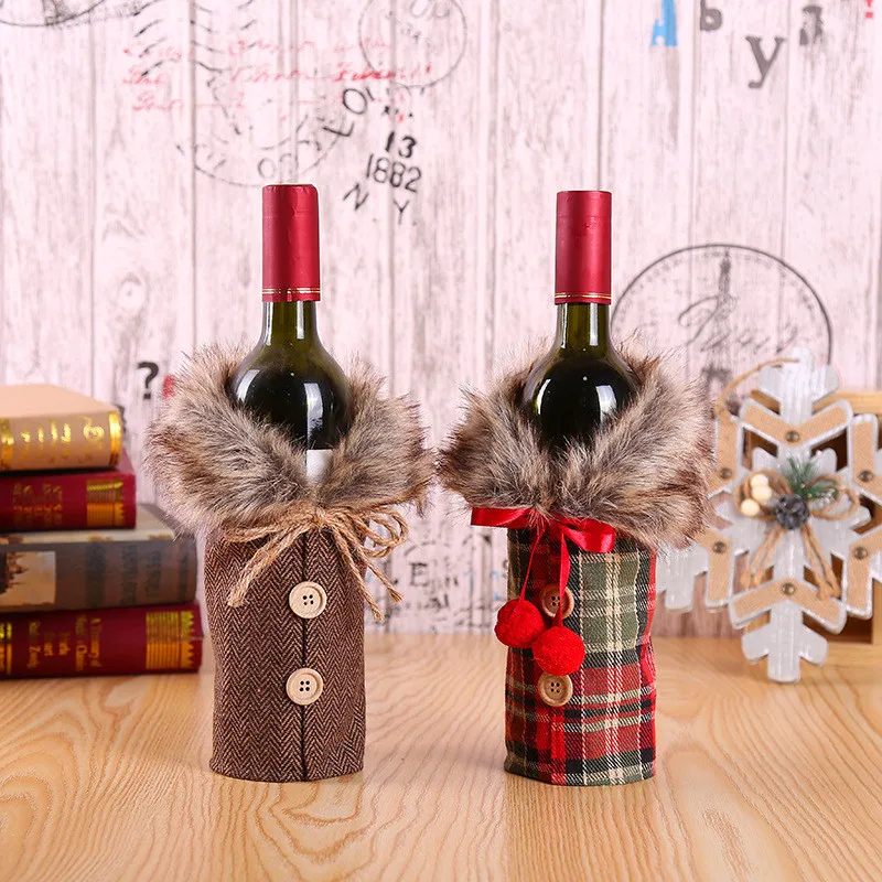 

Christmas Wine Bottle Cover Merry Christmas Decor For Home 2021 Christmas Table Decor Xmas Gift Happy New Year 2021