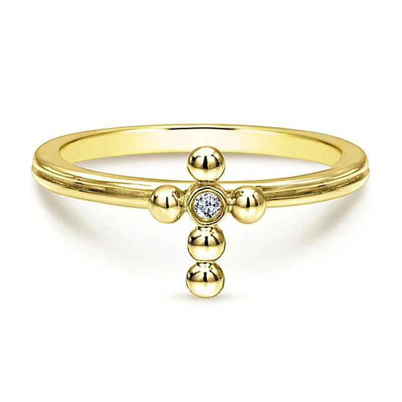 

Cross Shaped Ring Noble Gold Color Boho Stylish Simple Cross Design Women Accessory Ring Wholesale Lots&Bulk Dropshipping
