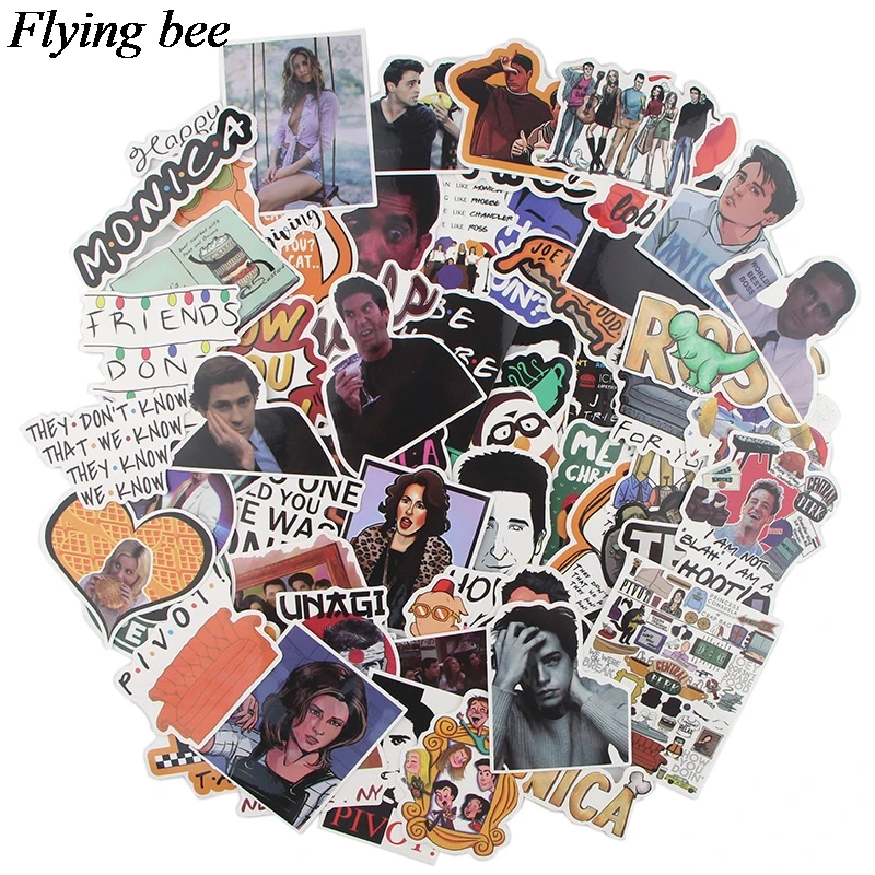 

Flyingbee 66 pcs Friendship Sticker pvc Stickers for DIY Luggage Laptop Skateboard Car Stickers friendship stickers X0562