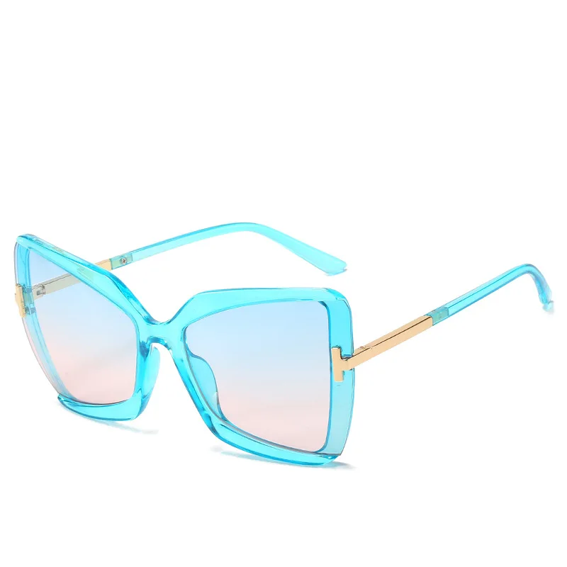 

European and American men and women with polygon T word sunglasses fashion trend sunglasses